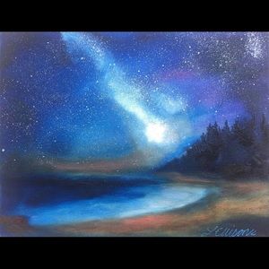Starry Night Hand Painted Oil By LesLeaEllison